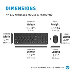 Combo de Teclado e Mouse HP 330 1600 DPI Sem Fio com Conexão USB Wireless Digitação Silenciosa e Precisa Layout ABNT2 Preto - 2V9E6AA#AC4
