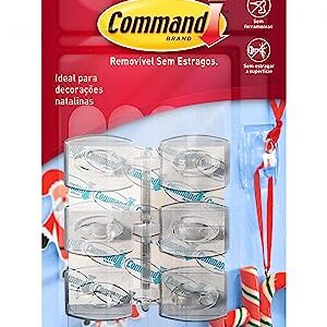 Command, 3M, Gancho, Adesivo Removível sem Estragos, Transparente, Mini, 6 unidades
