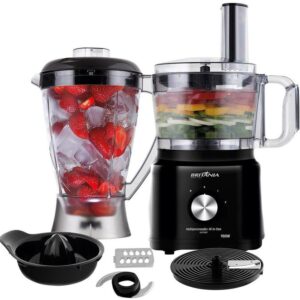 Multiprocessador Britânia Preto All In One - BMP900P 2 Velocidades + Pulsar 900W - Processador de Alimentos