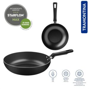 Frigideira Funda Panela Tramontina 24cm Antiaderente 2,2 Litros Alumínio - Frigideira