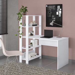 Escrivaninha com Estante Lateral MATCH cor Branco - Artely