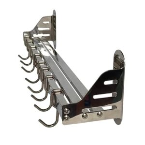 Suporte para Utensilios de Cozinha 10 Ganchos Inox Dupla Instalação