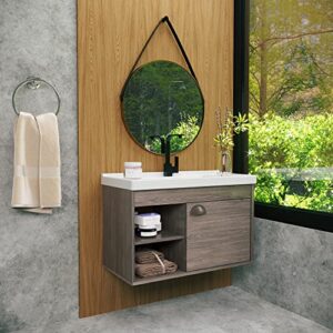 Gabinete Armario para Banheiro 100% MDF com Cuba - Monza Munique 60cm