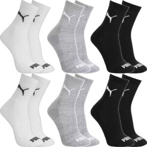 Kit 6 Pares Meias Puma Cano Médio Alto Algodão Meia Adulto Masculino Feminino Academia Original - Meia