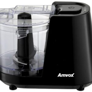 Mini Processador de Alimentos Amvox 100W Preto - APR1001 3 Funções - Processador Manual