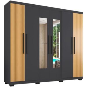 Guarda-roupa Casal com Espelho 6 Portas 4 Gavetas Araplac Braga - Guarda-Roupa / Roupeiro
