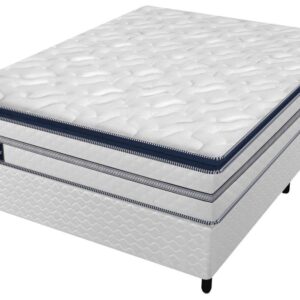 Cama Box Casal (Box + Colchão) Gazin de Mola - 59cm de Altura Diamond Blue - Cama Box Casal