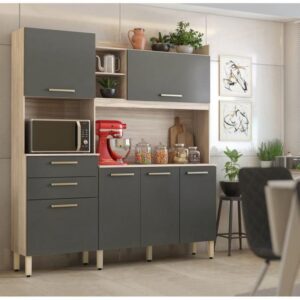 Cozinha Compacta Demóbile Select com Balcão - Nicho para Micro-ondas 6 Portas 2 Gavetas - Cozinha Compacta / Completa