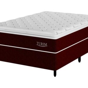Cama Box Casal (Box + Colchão) Plumatex de Mola - Ensacada 53cm de Altura Turim - Cama Box Casal