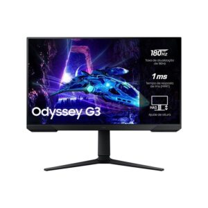 Monitor Gamer Samsung Odyssey G3 27” FHD, Tela Plana, Painel VA, 180Hz, 1ms, HAS, HDMI, DP, FreeSync - Monitor Gamer
