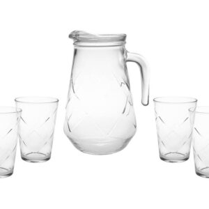 Conjunto de Jarra 1,5L e Copos 280ml de Vidro - Nadir Maracatu 5 Peças - Conjunto de Jarra e Copos