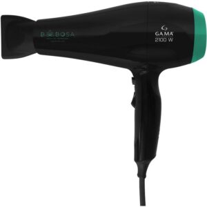Secador de Cabelo GAMA ITALY Ceramic Íon Preto - e Verde 2100W 2 Velocidades Professional Babosa - Secador de Cabelo