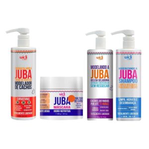 Widi Care Juba Kit - Creme de Pentear + Máscara + Geléia + Shampoo - Kit de Tratamento para Cabelos