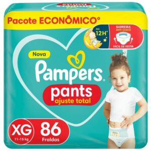 Fralda Calça Pampers Pants Ajuste Total - Tam. XG 11 a 15kg 86 Unidades - Fralda Descartável