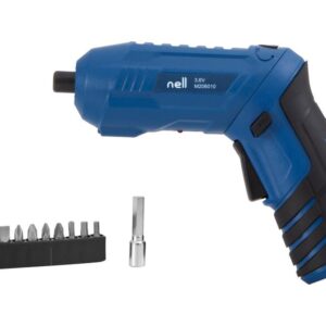 Parafusadeira Nell a Bateria 3.6V 1/4” 250RPM 12 Peças M206010 - Parafusadeira Elétrica