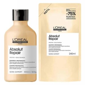 L'Oréal Professionnel Absolut Repair Gold Quinoa + Protein Kit - Shampoo + Refil - Ampola Capilar