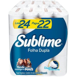 Papel Higiênico Folha Dupla Sublime Softys 24 Rolos 30m - Papel Higiênico