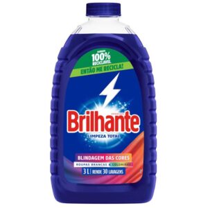 Sabão Líquido Lava Roupas Brilhante Limpeza Total 3L - Sabão Líquido
