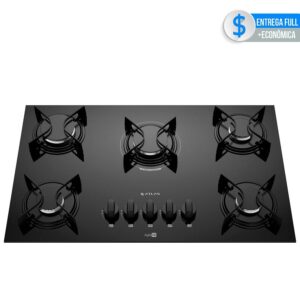 Fogão Cooktop 5 Bocas Preto Com Mesa Vidro Atlas Agile Up Bivolt - Cooktop 5 Bocas