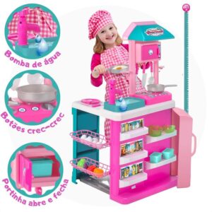 Cozinha Gourmet Infantil Completa Brinquedo com Acessórios Torneirinha com Água - Magic Toys - Cozinha Infantil / de Brinquedo