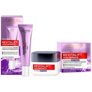L'Oréal Paris Revitalift Hialurônico Kit Creme para Olhos + Creme Facial Anti-idade Noturno - Anti-Idade Facial