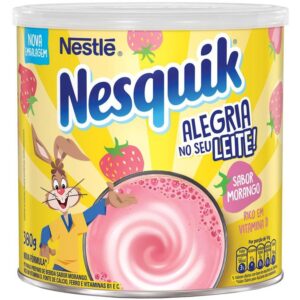 Achocolatado em Pó Nescau Nesquik Morango - Lata 380g - Achocolatado