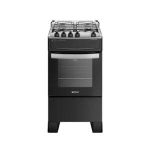 Fogão 4 Bocas Preto com Mesa Inox Atlas Atenas Bivolt