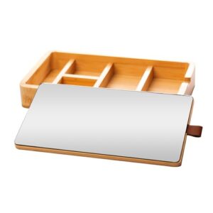 LYOR - Porta Joias de Bambu com Espelho 25cm x 14cm x 3,5cm