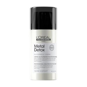 L’Oreal Professionnel Leave-in Metal Detox, Creme de Alta Proteção, Hidrata, previne de danos e mudança da cor, textura cremosa, Para cabelos danificados e processados, 100ml