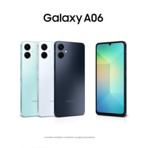 Smartphone Samsung Galaxy A06 128GB, 4GB RAM, Processador Octa-Core, Bateria de 5000mAh, Tela Infinita de 6.7", Câmera Traseira Dupla, Dual Chip - Azul Escuro