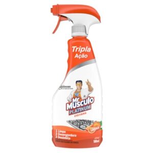 Mr Músculo Platinum Desinfetante Uso Geral Tripla Ação Laranja Frasco Borrifador 500ml