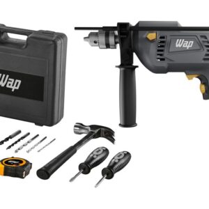 Furadeira e Parafusadeira de Impacto Wap 700W com Maleta 12 Peças WF 700K10 - Furadeira Elétrica