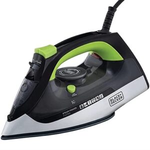 Black + Decker Ferro de Passar Roupa, com Vaporizador, Sistema Antigotejamento, Preto, Verde e Branco, Modelo FX2700, 127V