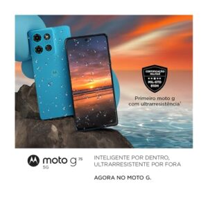 Smartphone Motorola Moto g75 5G - 256GB 16GB (8GB RAM+8GB Ram Boost) e 50MP Sony Lytia 600 Camera Moto AI Ultrarresistencia militar - Azul