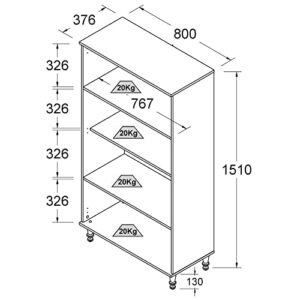 Estante Para Livros Ditália 2 Portas Vidro E-957 Cor:branco