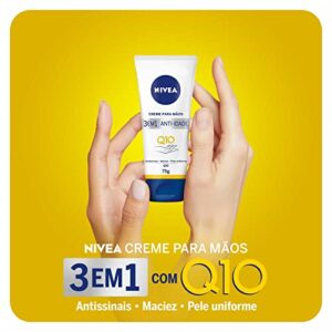 NIVEA Creme para Mãos Q10 Plus Reparação 75g - Creme de mãos que previne sinais de envelhecimento, reduz marcas e hidrata profundamente, deixa a pele macia e uniforme