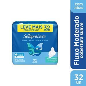 Sempre Livre Absorvente Externo Adapt Plus Com Abas 32 Unidades