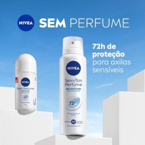 NIVEA Desodorante Antitranspirante Aerossol Sem Perfume Pele Sensível 150ml - Proteção prolongada de 48h para peles sensíveis, com extrato de camomila, sem álcool etílico e sem perfume