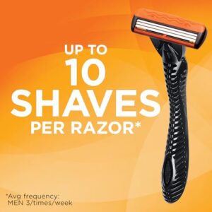 BIC Comfort 3 barbeadores descartáveis de três lâminas recarregáveis para homens, pele sensível para um barbear confortável, 1 cabo e 12 cartuchos com 3 lâminas, kit de 13 peças
