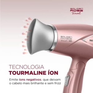 Secador de Cabelos Travel, Mondial, Golden Rose, 1200W, Bivolt - SC-47-GR