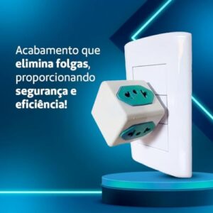 KIT Com 2 Adaptadores Benjamim Cubo 3D Com 3 Entradas de Tomada 10 Amperes E 1 Entrada de Tomada 20 Amperes CORES SORTIDAS Plug Padrão Novo 3 Pinos Resistente