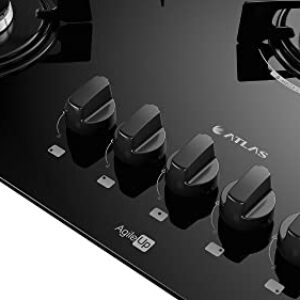 Cooktop 5 Bocas Preto com Mesa de Vidro Atlas Agile Up Bivolt