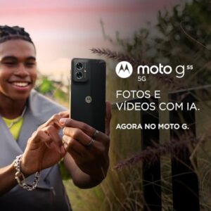 Smartphone Moto G55 5G - 256GB 8GB RAM + 8GB RAM Boost 50MP AI Camera NFC - Preto