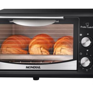 Forno Elétrico de Bancada Mondial com Timer 6L Preto Pratic Cook FR-09 - Forno Elétrico