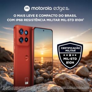 Smartphone Motorola Edge 50 Neo 5G - 256GB 16GB (8GB RAM+8GB Ram Boost) 50MP Sony Camera Moto AI Ultrarresistencia militar - Latte Vegan Leather