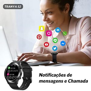 Relógio Inteligente Tranya S2 Tela Full Touch 1.28" Resistente à Água com Modos Esportivos e Recebimento de Notificações Smartwatch