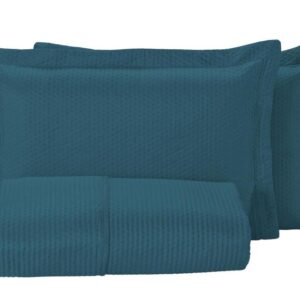 Colcha Cobre Leito Casal Padrão Dupla Face 200 Fios 3 Peças Com Porta travesseiro Matelado Premium Luxo Siena Roll - FV Enxovais - Cobre-Leito e Colcha