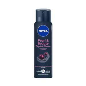 NIVEA Desodorante Antitranspirante Aerossol Pearl & Beauty Fragrância Premium 150ml - Proteção prolongada de 48h, ação antitranspirante, óleos perfumados, fórmula com extrato de pérolas negras