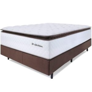 Cama Box King Colchão Molas Ensacadas com Pillow Top Extra Conforto 193x203x72cm - Premium Sleep - BF Colchões