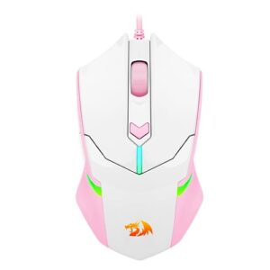 MOUSE GAMER REDRAGON CENTROPHORUS RGB BRANCO COM ROSA